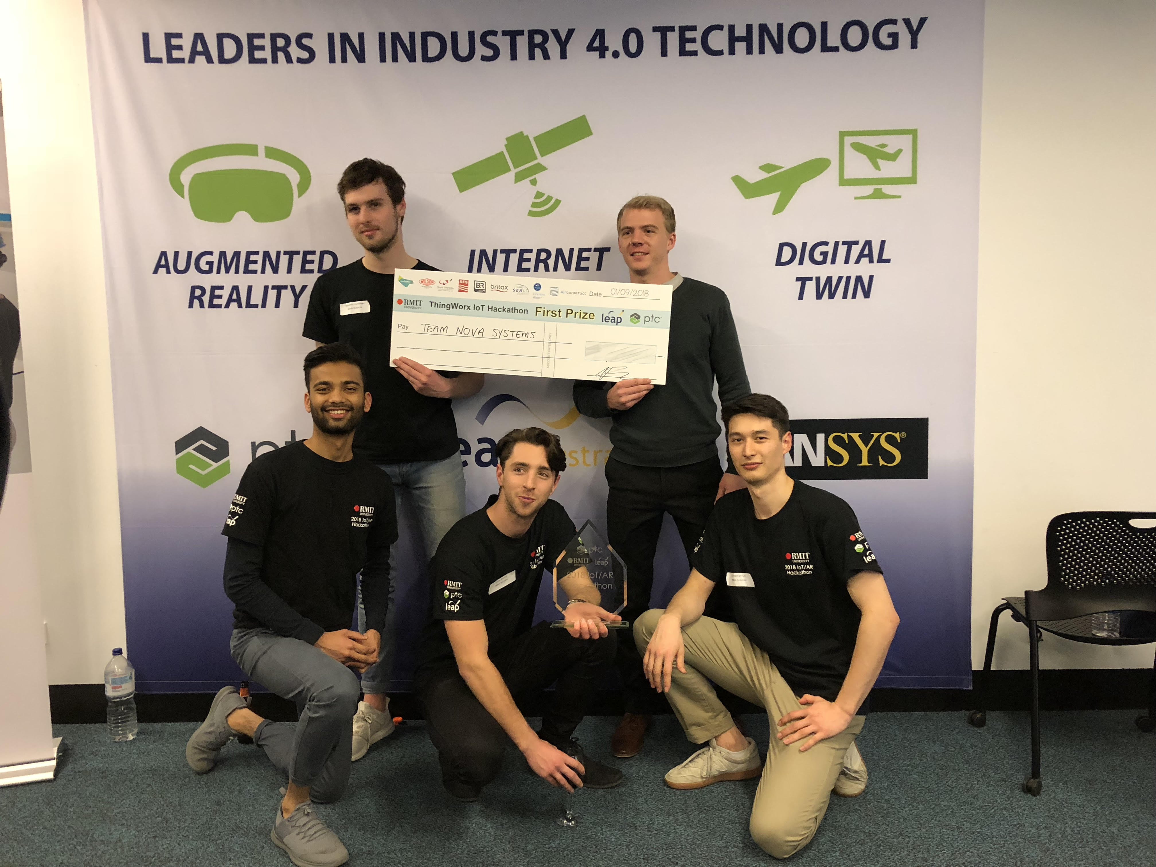 Team Supernova - first place winners at the RMIT IoT/AR Hackathon
